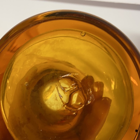 Handblown Amber Glass Vase with Handle Rare Unique Handcrafted Home Decor - Picture 7 of 9